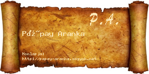 Pápay Aranka névjegykártya