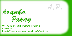 aranka papay business card
